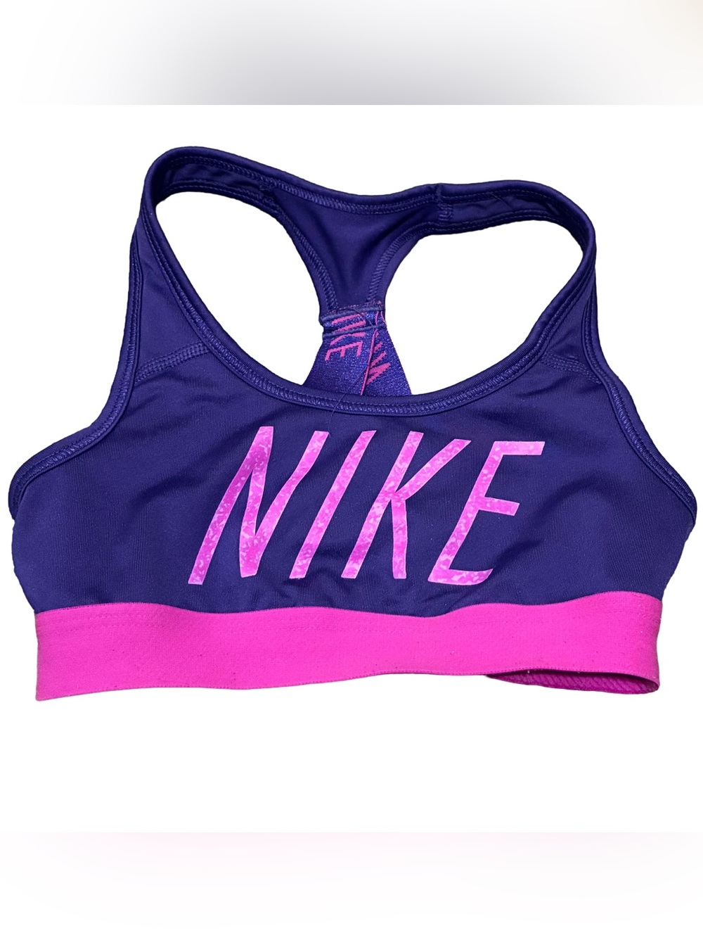 Nike Girls (Kids)  Size Small DRI-FIT Purple Spell Out Graphic Sports Bra